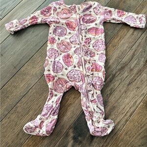 Caden Lane Pink Donut Print Kids Footie